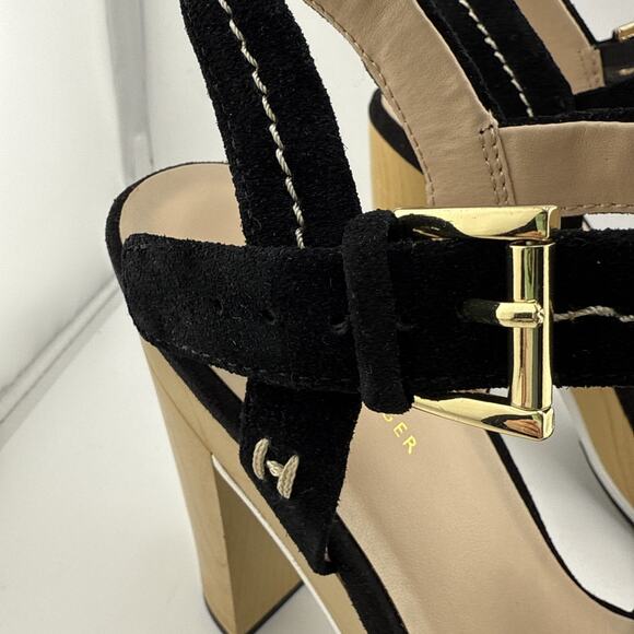 Tommy Hilfiger Women's Weslee Women’s 8.5 Black Suede Platform Heeled Sandal NEW - Picture 3 of 16